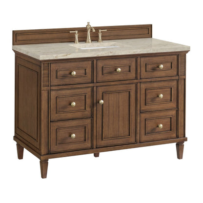 James Martin - Lorelai 48" Single Vanity, Mid-Century Walnut, w/ 3 CM Tajnar Eclos Top - 424-V48-WLT-3TJR view 11