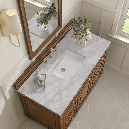 James Martin - Lorelai 48" Single Vanity, Mid-Century Walnut w/ 3 CM Victorian Silver Silestone Top - 424-V48-WLT-3VSL view 8