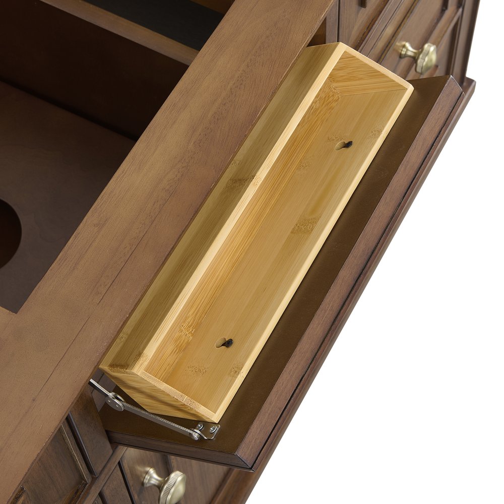 James Martin - Lorelai 48" Single Vanity, Mid-Century Walnut w/ 3 CM Victorian Silver Silestone Top - 424-V48-WLT-3VSL view 15
