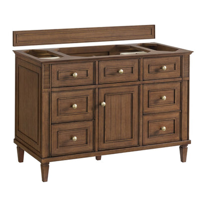 James Martin - Lorelai 48" Single Vanity, Mid-Century Walnut w/ 3 CM White Zeus Silestone Top - 424-V48-WLT-3WZ view 2