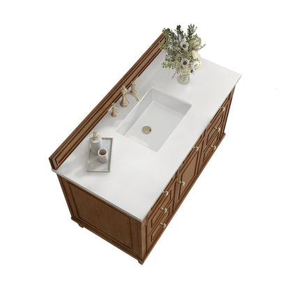 James Martin - Lorelai 48" Single Vanity, Mid-Century Walnut w/ 3 CM White Zeus Silestone Top - 424-V48-WLT-3WZ view 8