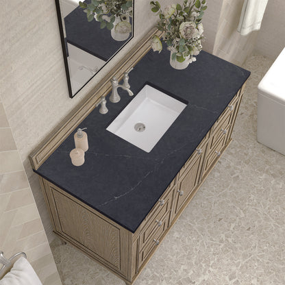 James Martin - Lorelai 48" Single Vanity, Whitewashed Oak w/ 3 CM Charcoal Soapstone Silestone Top - 424-V48-WWO-3CSP view 7