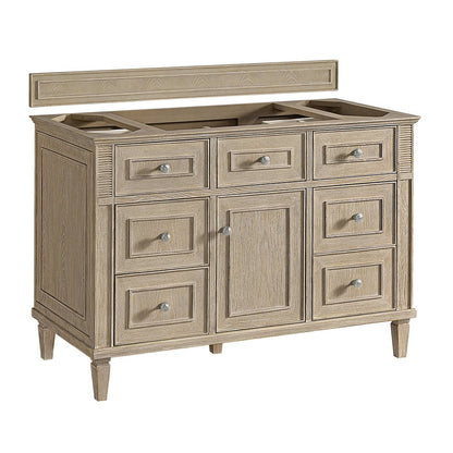 James Martin - Lorelai 48" Single Vanity, Whitewashed Oak w/ 3 CM Eternal Jasmine Pearl Silestone Top - 424-V48-WWO-3EJP view 2