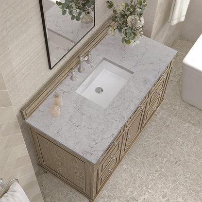 James Martin - Lorelai 48" Single Vanity, Whitewashed Oak w/ 3 CM Eternal Jasmine Pearl Silestone Top - 424-V48-WWO-3EJP view 7