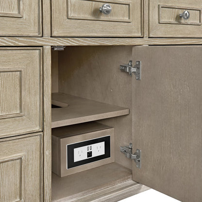 James Martin - Lorelai 48" Single Vanity, Whitewashed Oak w/ 3 CM Eternal Jasmine Pearl Silestone Top - 424-V48-WWO-3EJP view 11