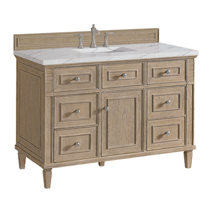 James Martin - Lorelai 48" Single Vanity, Whitewashed Oak w/ 3 CM Ethereal Noctis Silestone Top - 424-V48-WWO-3ENC view 10