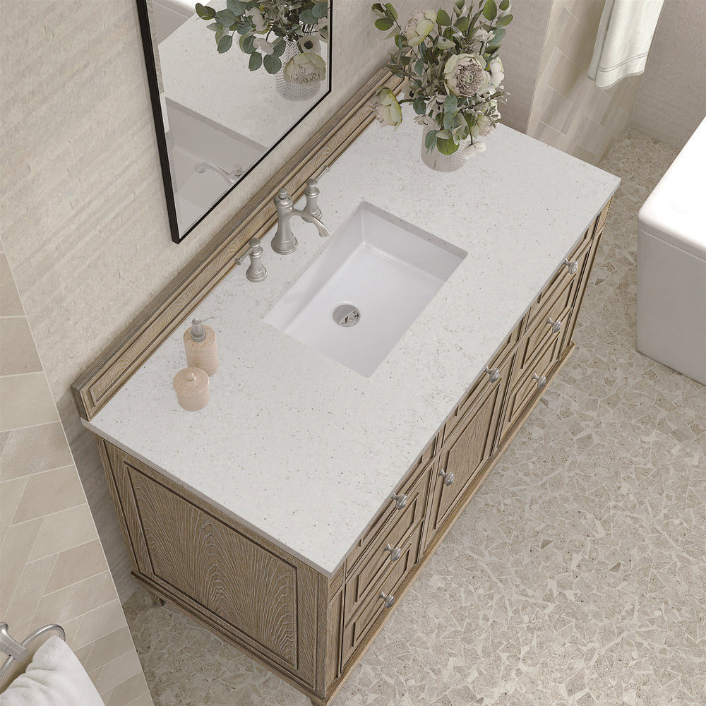 James Martin - Lorelai 48" Single Vanity, Whitewashed Oak w/ 3 CM Lime Delight Silestone Top - 424-V48-WWO-3LDL view 7
