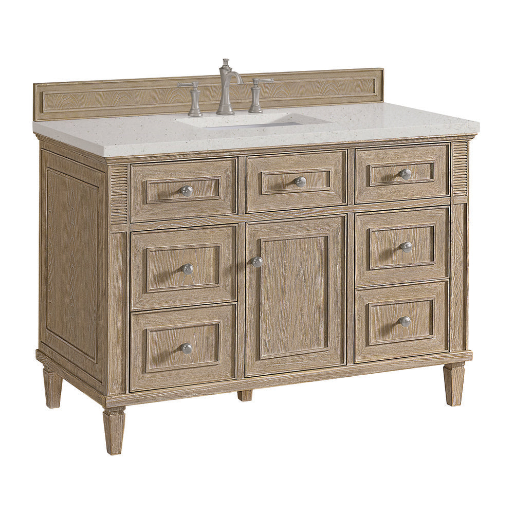 James Martin - Lorelai 48" Single Vanity, Whitewashed Oak w/ 3 CM Lime Delight Silestone Top - 424-V48-WWO-3LDL view 10