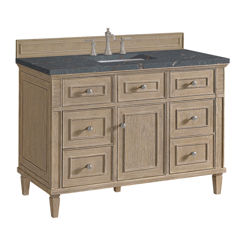 James Martin - Lorelai 48" Single Vanity, Whitewashed Oak w/ 3 CM Parisien Bleu Silestone Top - 424-V48-WWO-3PBL view 10