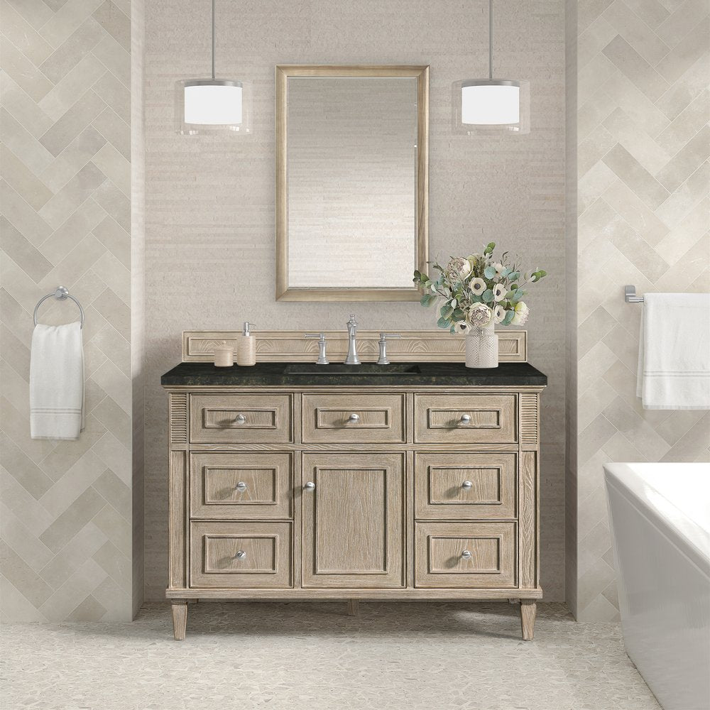 James Martin - Lorelai 48" Single Vanity, Whitewashed Oak, w/ 3 CM Phantome Eclos Top - 424-V48-WWO-3PHT view 3