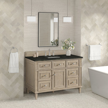 James Martin - Lorelai 48" Single Vanity, Whitewashed Oak, w/ 3 CM Phantome Eclos Top - 424-V48-WWO-3PHT view 4