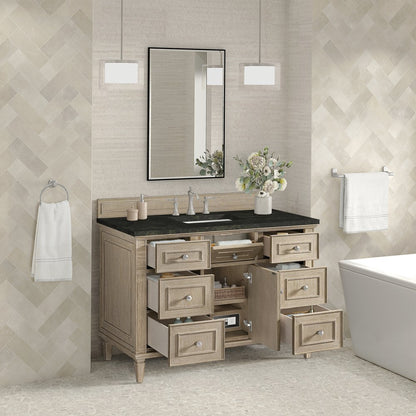 James Martin - Lorelai 48" Single Vanity, Whitewashed Oak, w/ 3 CM Phantome Eclos Top - 424-V48-WWO-3PHT view 5