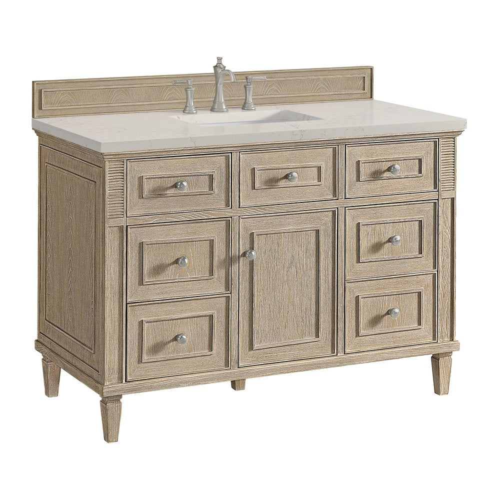 James Martin - Lorelai 48" Single Vanity, Whitewashed Oak, w/ 3 CM Siberian Silestone Top - 424-V48-WWO-3SFR view 10