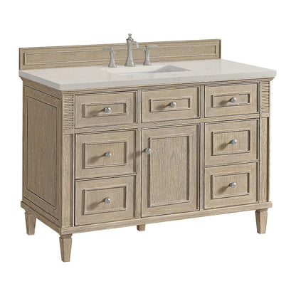 James Martin - Lorelai 48" Single Vanity, Whitewashed Oak, w/ 3 CM Siberian Silestone Top - 424-V48-WWO-3SFR view 10