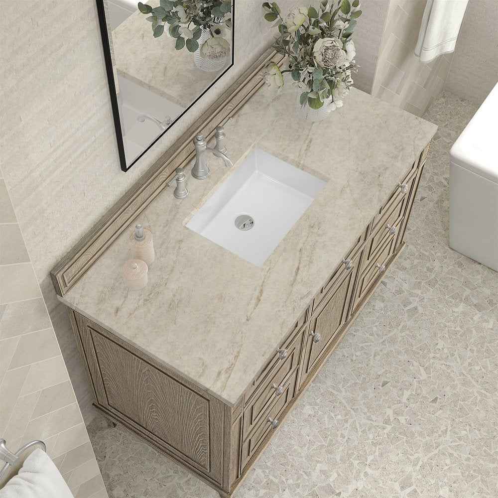 James Martin - Lorelai 48" Single Vanity, Whitewashed Oak, w/ 3 CM Tajnar Eclos Top - 424-V48-WWO-3TJR view 7