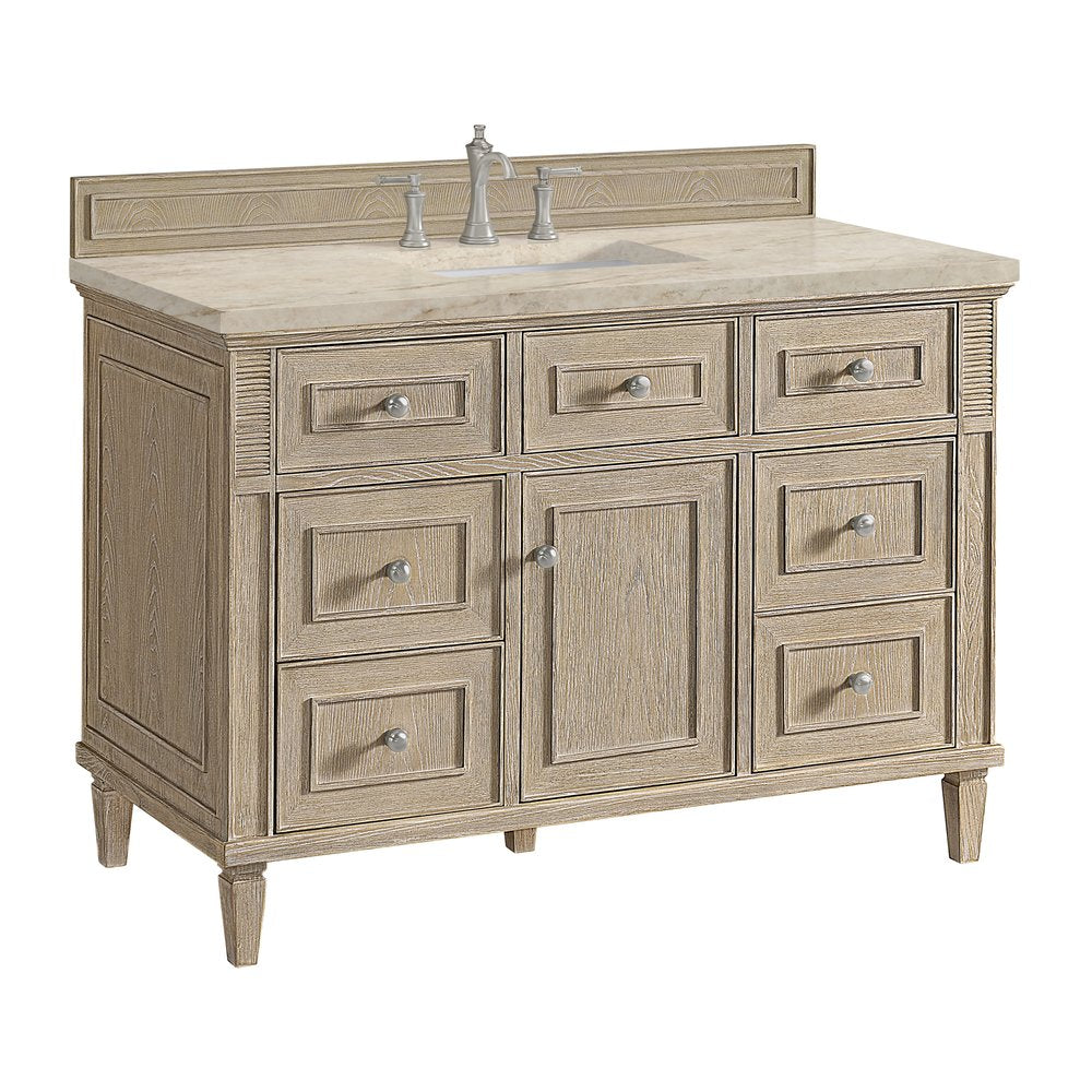 James Martin - Lorelai 48" Single Vanity, Whitewashed Oak, w/ 3 CM Tajnar Eclos Top - 424-V48-WWO-3TJR view 10