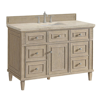 James Martin - Lorelai 48" Single Vanity, Whitewashed Oak, w/ 3 CM Tajnar Eclos Top - 424-V48-WWO-3TJR view 10