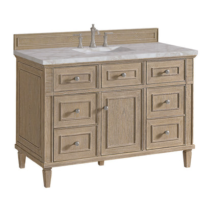 James Martin - Lorelai 48" Single Vanity, Whitewashed Oak w/ 3 CM Victorian Silver Silestone Top w/FreePower Wireless Charger - 424-V48-WWO-FVSL view 11