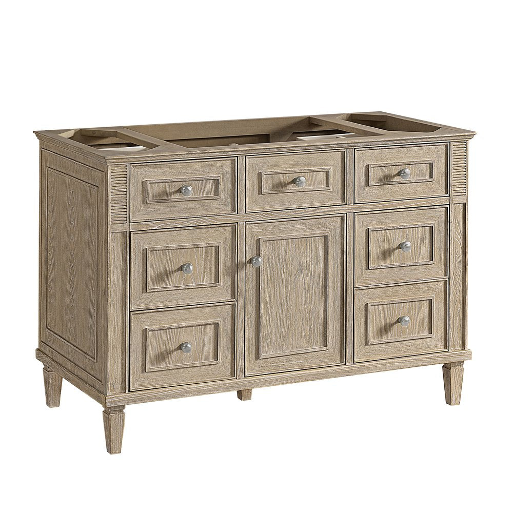 James Martin - Lorelai 48" Single Vanity, Whitewashed Oak w/ 3 CM White Zeus Silestone Top - 424-V48-WWO-3WZ view 2