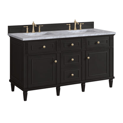 James Martin - Lorelai 60" Double Vanity, Black Onyx w/ 3 CM Carrara White Marble Top - 424-V60D-BKO-3CAR view 10
