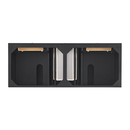 James Martin - Lorelai 60" Double Vanity, Black Onyx w/ 3 CM Charcoal Soapstone Silestone Top - 424-V60D-BKO-3CSP view 6