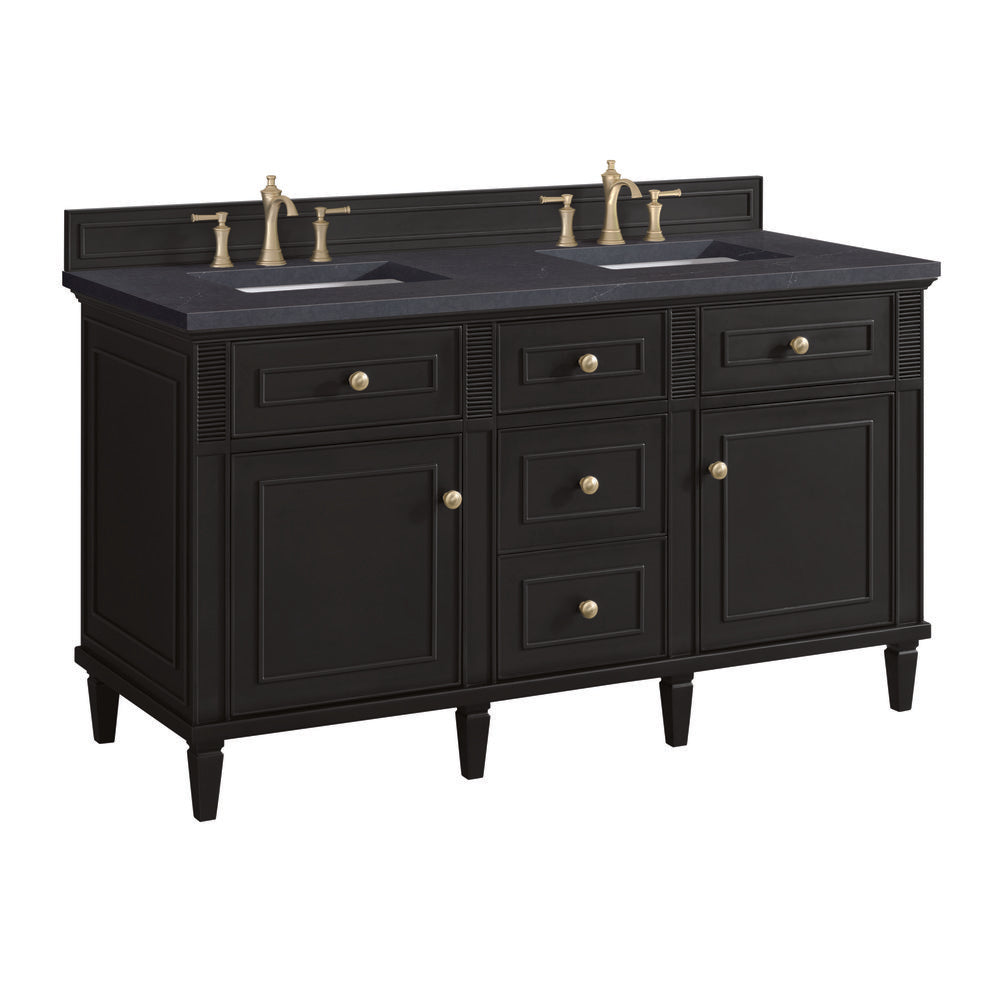 James Martin - Lorelai 60" Double Vanity, Black Onyx w/ 3 CM Charcoal Soapstone Silestone Top - 424-V60D-BKO-3CSP view 10