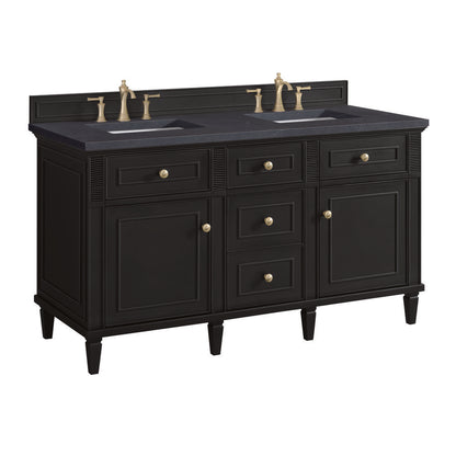 James Martin - Lorelai 60" Double Vanity, Black Onyx w/ 3 CM Charcoal Soapstone Silestone Top - 424-V60D-BKO-3CSP view 10