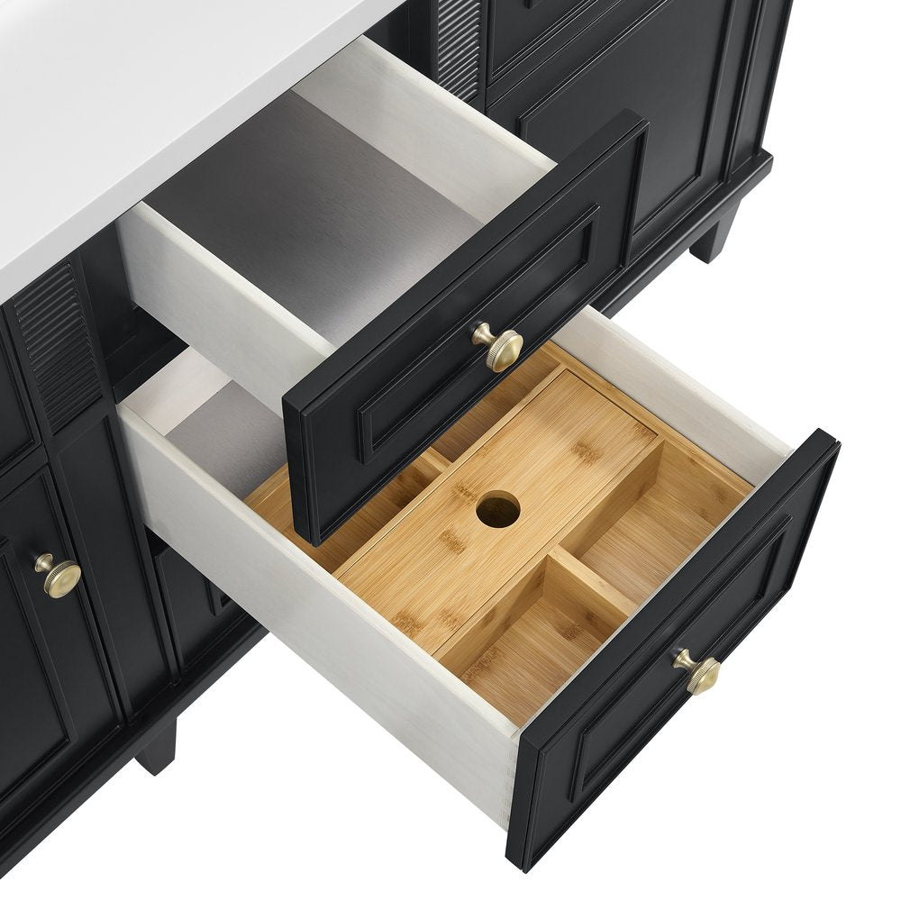 James Martin - Lorelai 60" Double Vanity, Black Onyx w/ 3 CM Charcoal Soapstone Silestone Top - 424-V60D-BKO-3CSP view 13