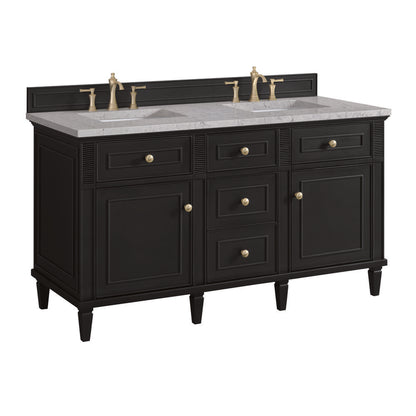 James Martin - Lorelai 60" Double Vanity, Black Onyx w/ 3 CM Eternal Jasmine Pearl Silestone Top - 424-V60D-BKO-3EJP view 10