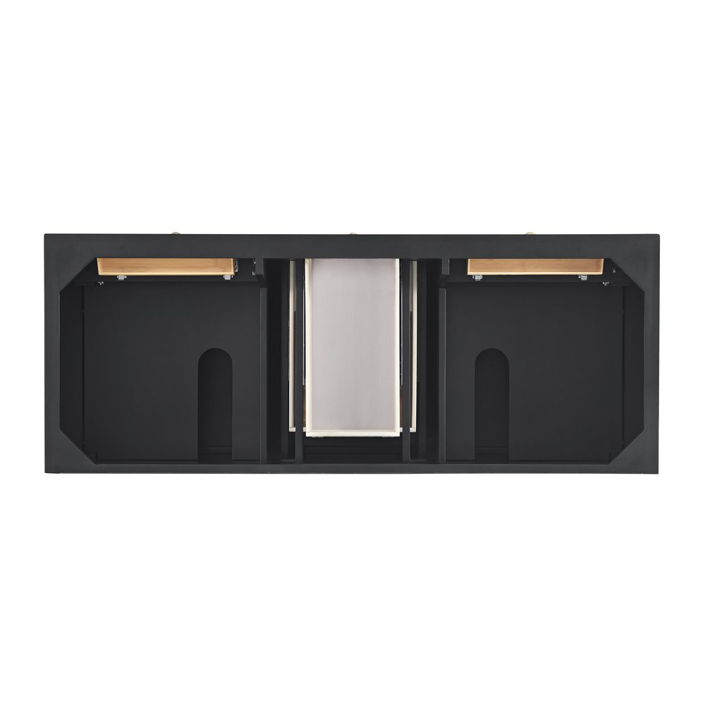 James Martin - Lorelai 60" Double Vanity, Black Onyx w/ 3 CM Eternal Jasmine Pearl Silestone Top w/FreePower Wireless Charger - 424-V60D-BKO-FEJP view 7