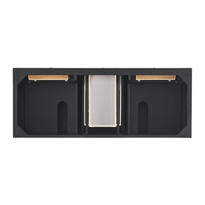 James Martin - Lorelai 60" Double Vanity, Black Onyx w/ 3 CM Ethereal Noctis Silestone Top w/FreePower Wireless Charger - 424-V60D-BKO-FENC view 7