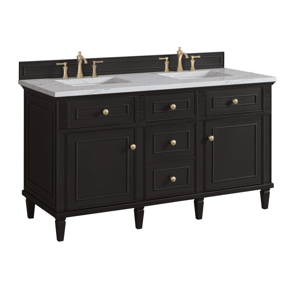 James Martin - Lorelai 60" Double Vanity, Black Onyx w/ 3 CM Ethereal Noctis Silestone Top w/FreePower Wireless Charger - 424-V60D-BKO-FENC view 11