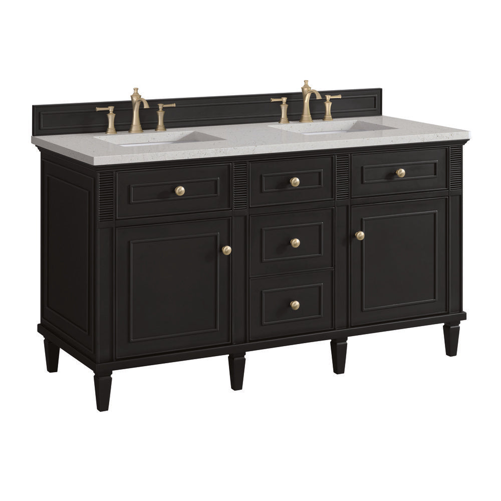 James Martin - Lorelai 60" Double Vanity, Black Onyx w/ 3 CM Lime Delight Silestone Top - 424-V60D-BKO-3LDL view 10