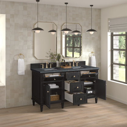 James Martin - Lorelai 60" Double Vanity, Black Onyx w/ 3 CM Parisien Bleu Silestone Top - 424-V60D-BKO-3PBL view 5