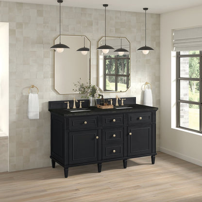 James Martin - Lorelai 60" Double Vanity, Black Onyx, w/ 3 CM Phantome Eclos Top - 424-V60D-BKO-3PHT view 4