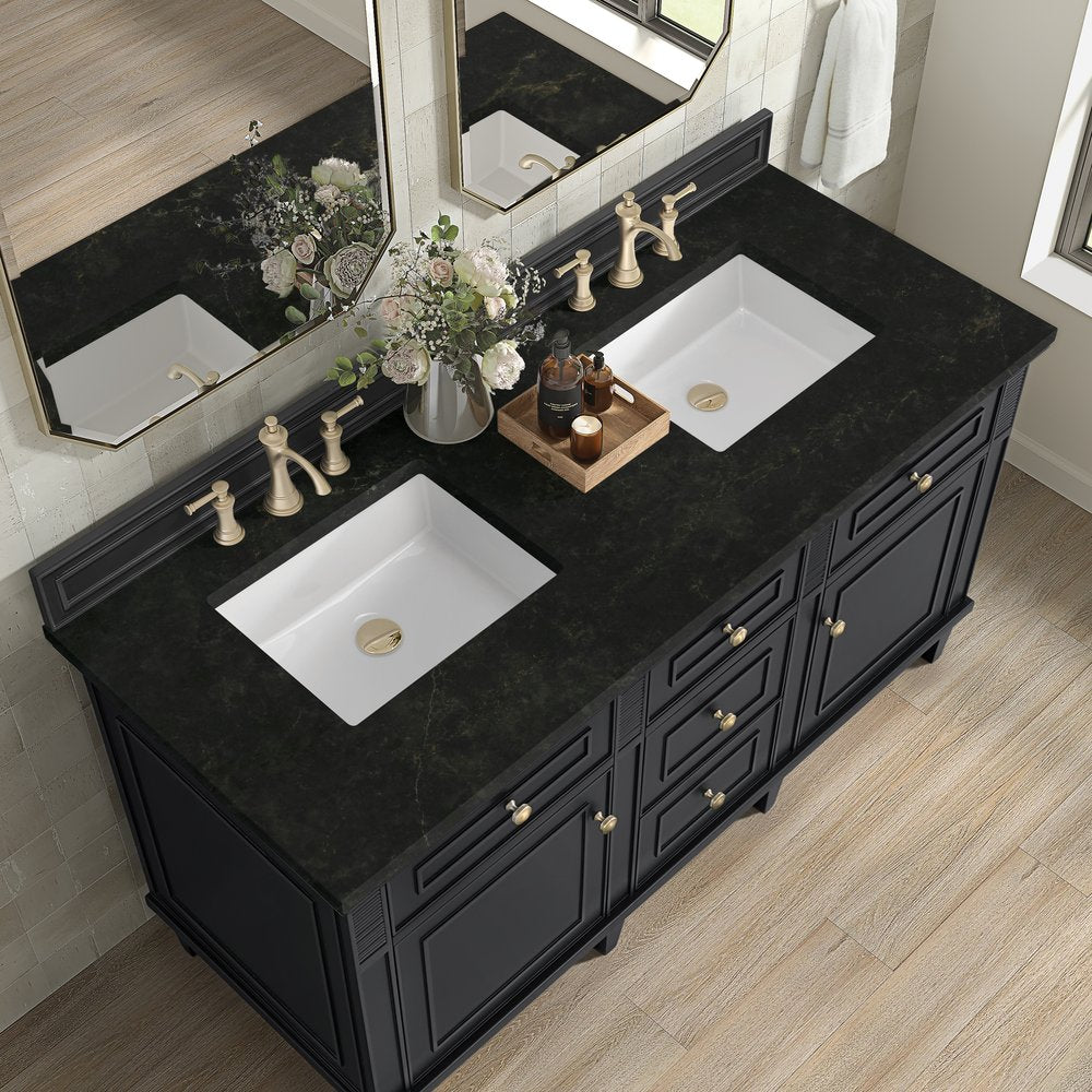 James Martin - Lorelai 60" Double Vanity, Black Onyx, w/ 3 CM Phantome Eclos Top - 424-V60D-BKO-3PHT view 7