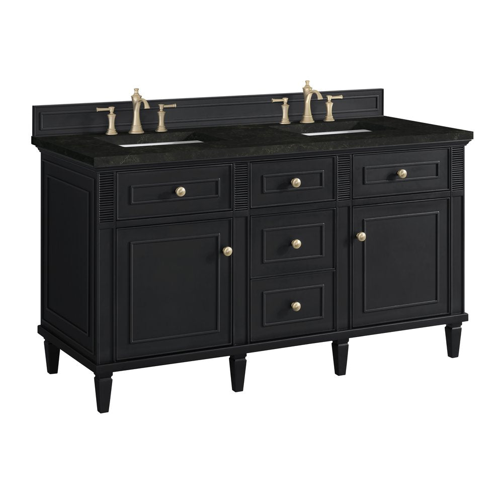 James Martin - Lorelai 60" Double Vanity, Black Onyx, w/ 3 CM Phantome Eclos Top - 424-V60D-BKO-3PHT view 10