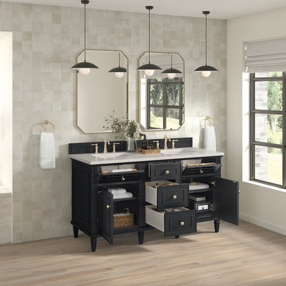 James Martin - Lorelai 60" Double Vanity, Black Onyx, w/ 3 CM Siberian Silestone Top - 424-V60D-BKO-3SFR view 5