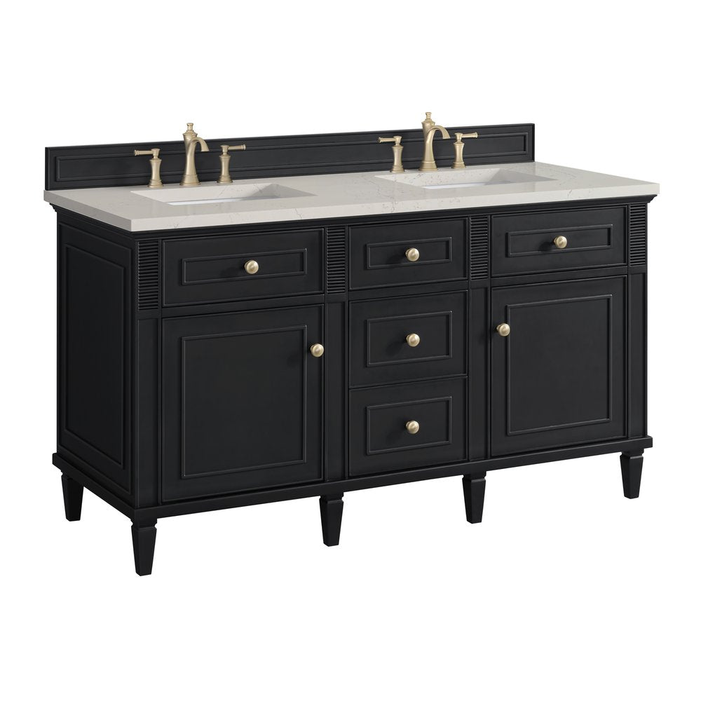 James Martin - Lorelai 60" Double Vanity, Black Onyx, w/ 3 CM Siberian Silestone Top - 424-V60D-BKO-3SFR view 10