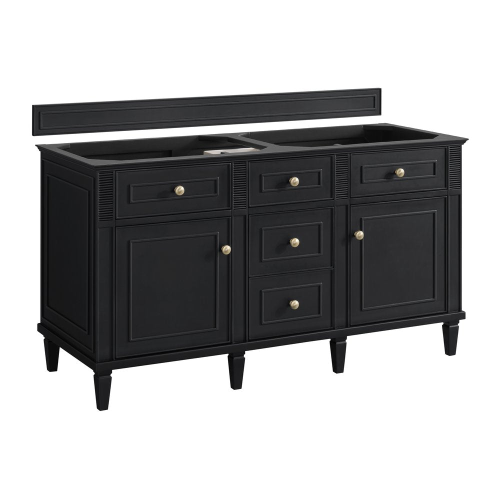 James Martin - Lorelai 60" Double Vanity, Black Onyx, w/ 3 CM Tajnar Eclos Top - 424-V60D-BKO-3TJR view 2