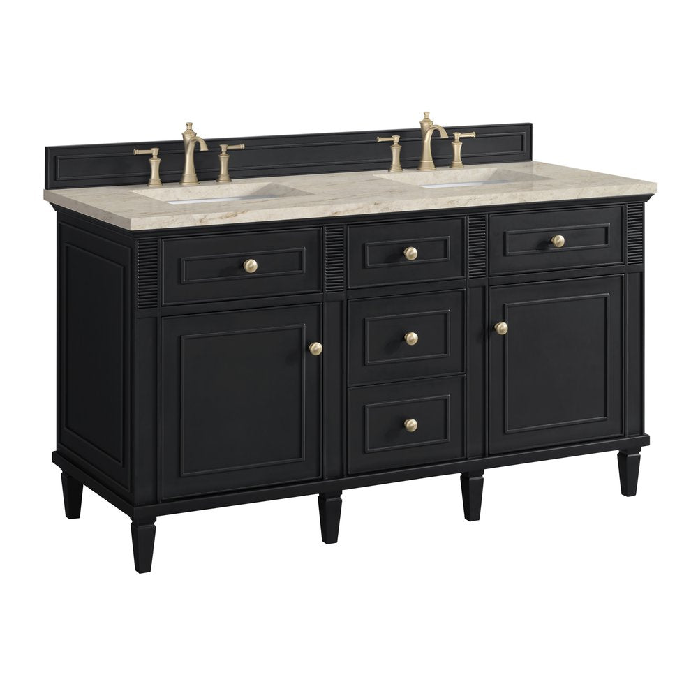 James Martin - Lorelai 60" Double Vanity, Black Onyx, w/ 3 CM Tajnar Eclos Top - 424-V60D-BKO-3TJR view 10