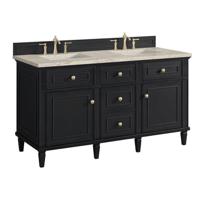 James Martin - Lorelai 60" Double Vanity, Black Onyx, w/ 3 CM Tajnar Eclos Top - 424-V60D-BKO-3TJR view 10