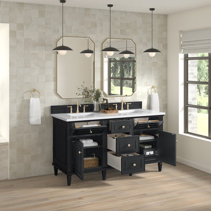 James Martin - Lorelai 60" Double Vanity, Black Onyx w/ 3 CM White Zeus Silestone Top - 424-V60D-BKO-3WZ view 5