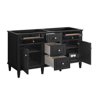 James Martin - Lorelai 60" Double Vanity, Black Onyx w/ 3 CM White Zeus Silestone Top - 424-V60D-BKO-3WZ view 10