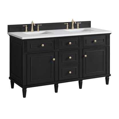 James Martin - Lorelai 60" Double Vanity, Black Onyx w/ 3 CM White Zeus Silestone Top - 424-V60D-BKO-3WZ view 12