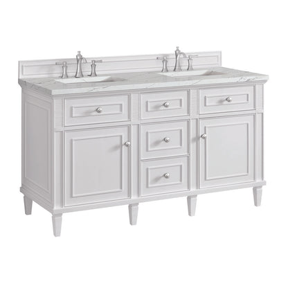 James Martin - Lorelai 60" Double Vanity, Bright White w/ 3 CM Ethereal Noctis Silestone Top - 424-V60D-BW-3ENC view 11