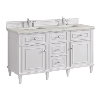 James Martin - Lorelai 60" Double Vanity, Bright White w/ 3 CM Lime Delight Silestone Top - 424-V60D-BW-3LDL view 11