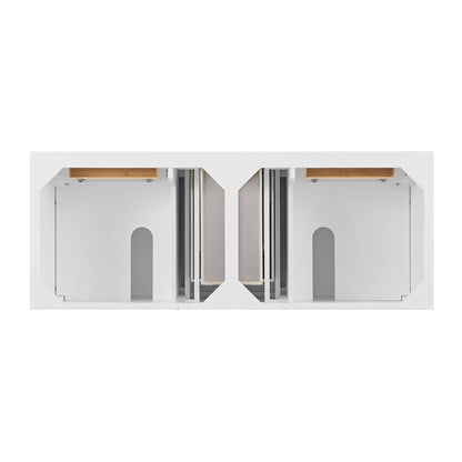 James Martin - Lorelai 60" Double Vanity, Bright White, w/ 3 CM Phantome Eclos Top - 424-V60D-BW-3PHT view 7
