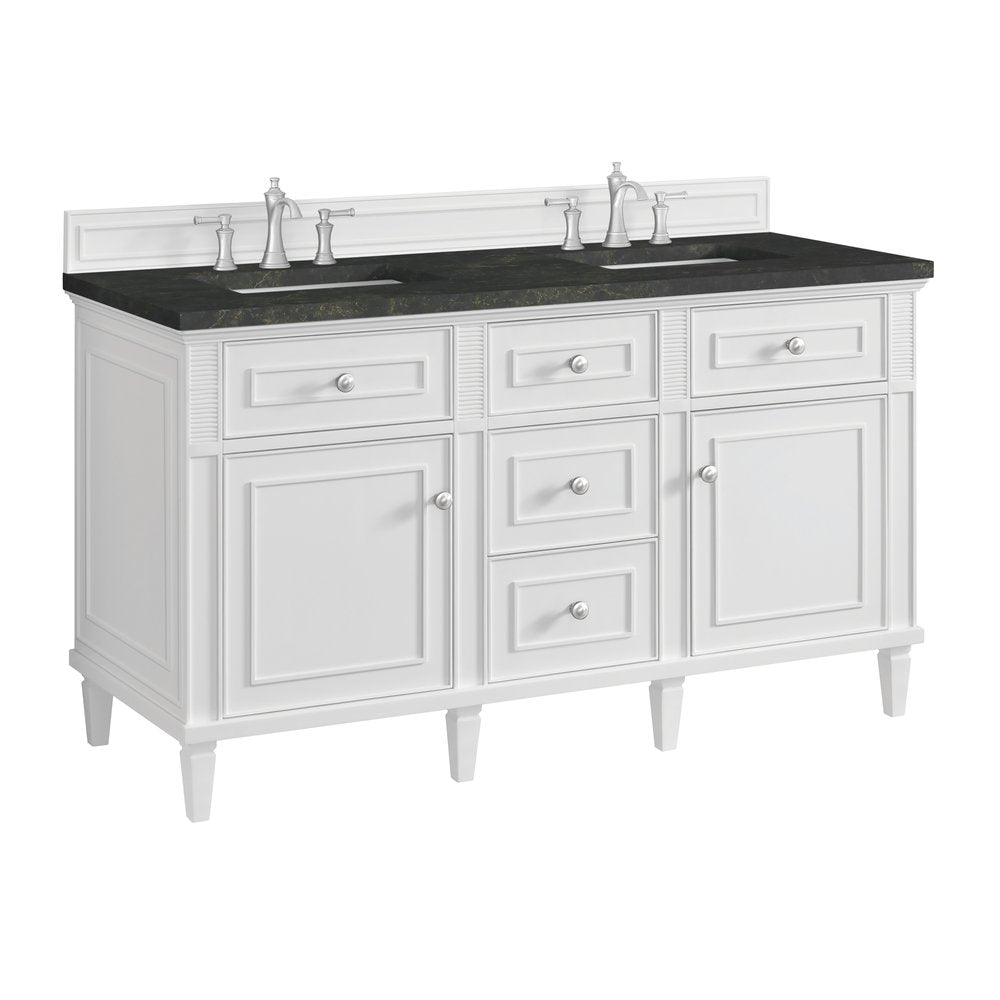 James Martin - Lorelai 60" Double Vanity, Bright White, w/ 3 CM Phantome Eclos Top - 424-V60D-BW-3PHT view 11