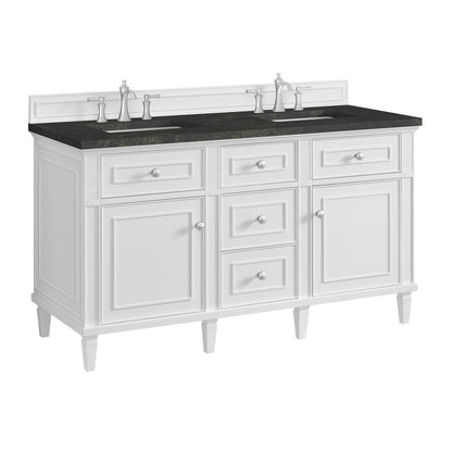 James Martin - Lorelai 60" Double Vanity, Bright White, w/ 3 CM Phantome Eclos Top - 424-V60D-BW-3PHT view 11